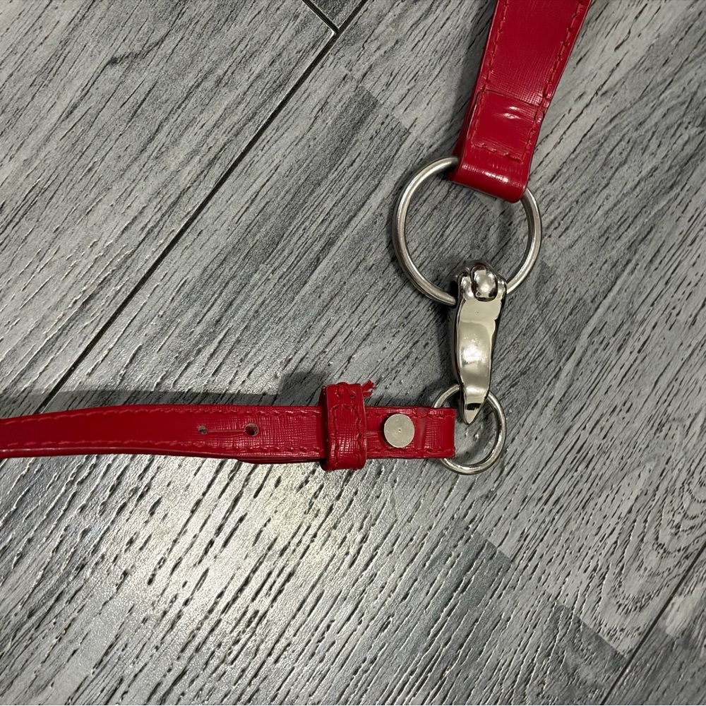 Piero Guidi Red Nylon and Patent Leather Shoulder Bag Made in Italy - Picture 7 of 10